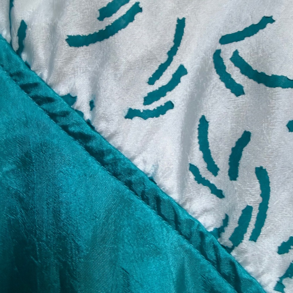 Vintage 80s San Francisco Sport Mazzella Teal Colorblock Pullover Sweatshirt M - Picture 8 of 16